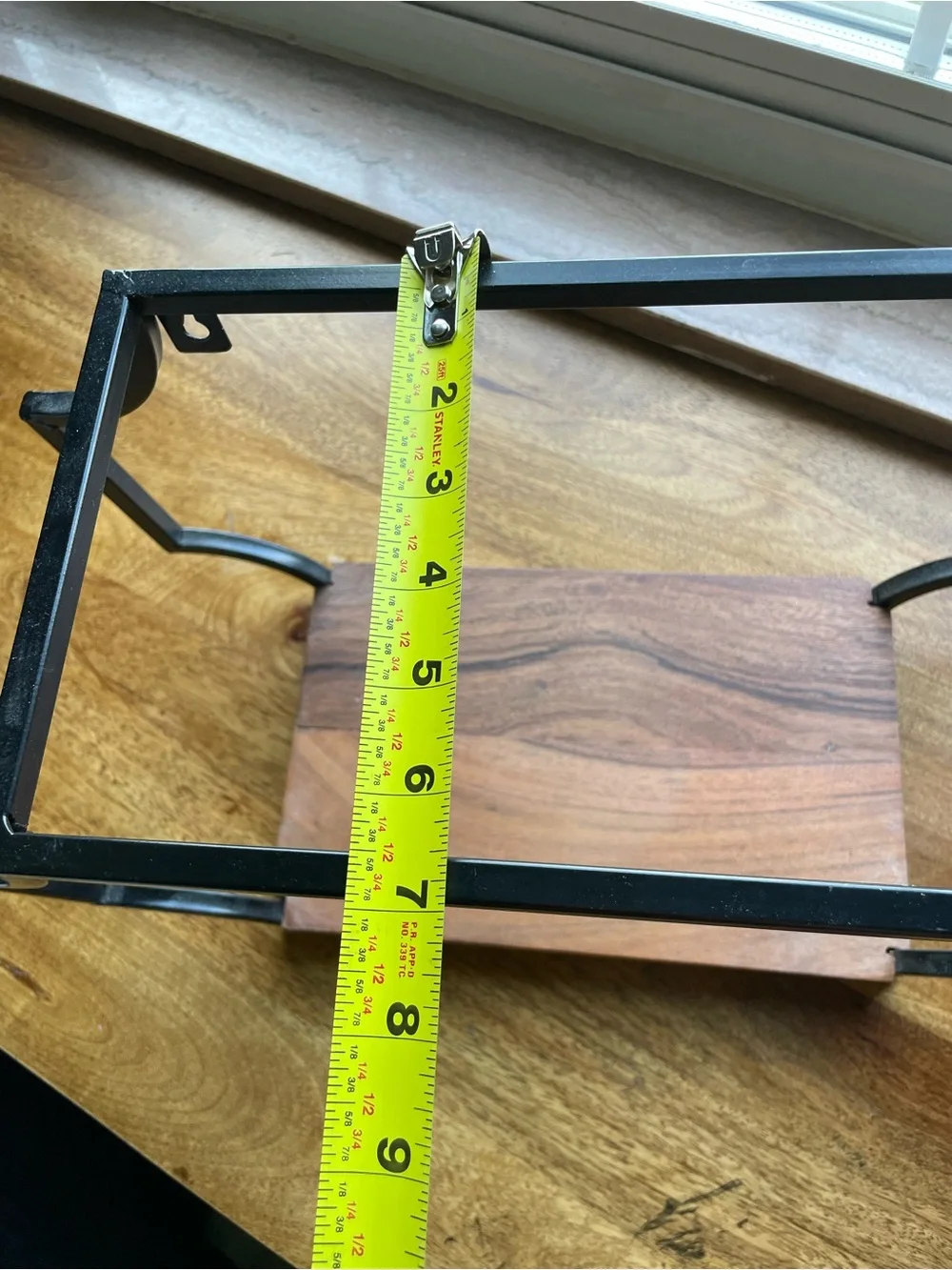 T.J.Maxx Black Metal Frame with Brown Wood Accent Wall Shelf